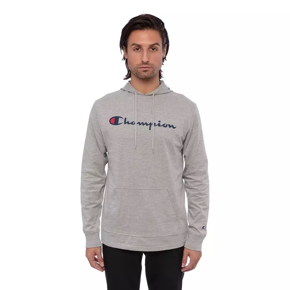 New Champion Men's Gray Long Sleeve Hoodie - Picture 2 of 13